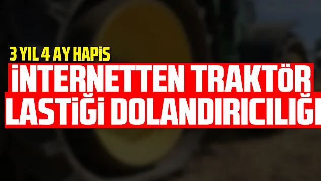 İnternetten traktör lastiği dolandırıcılığına 3 yıl 4 ay hapis