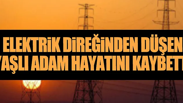 Elektrik direğinden düşen yaşlı adam hayatını kaybetti