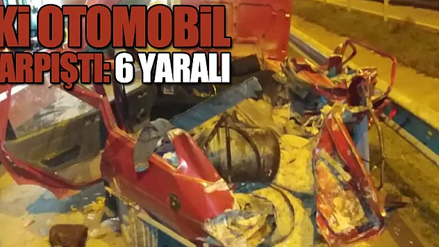 iki otomobil çarpıştı: 6 yaralı
