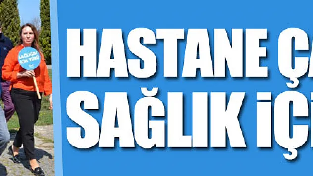 Hastane çalışanları sağlık için yürüdü