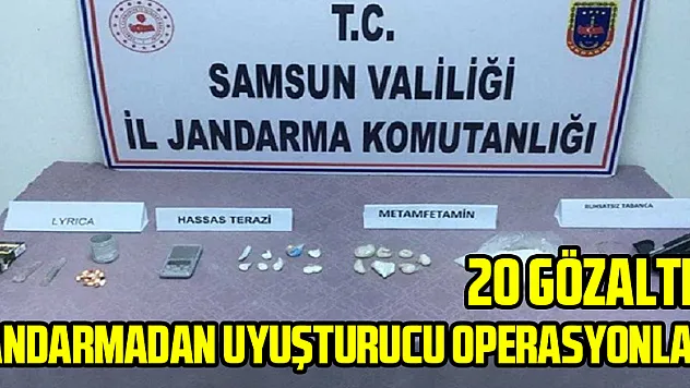 Jandarmadan uyuşturucu operasyonları: 20 gözaltı
