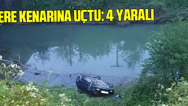 Samsun'da otomobil dere kenarına uçtu: 4 yaralı