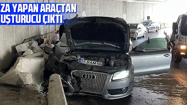 'Dur' ihtarına uymayıp kaçarken kaza yapan araçtan uyuşturucu çıktı