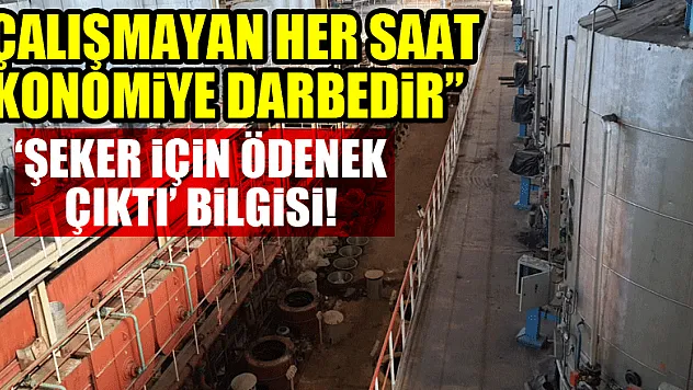 'Çalışmayan her saat ekonomiye darbedir' 'Şeker için ödenek çıktı' bilgisi!