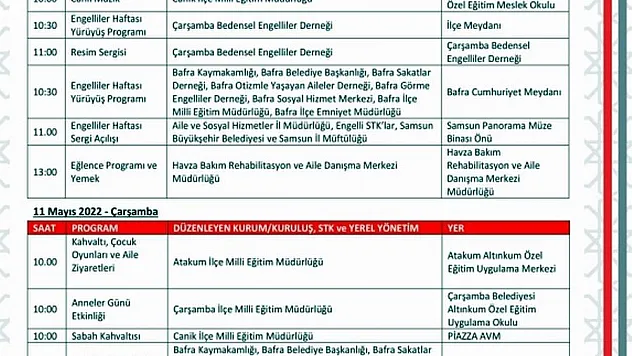 Samsun'da Engelliler Haftası etkinlikleri