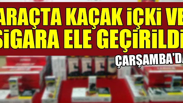 Jandarma şüpheli araçta kaçak içki ve sigara ele geçirdi