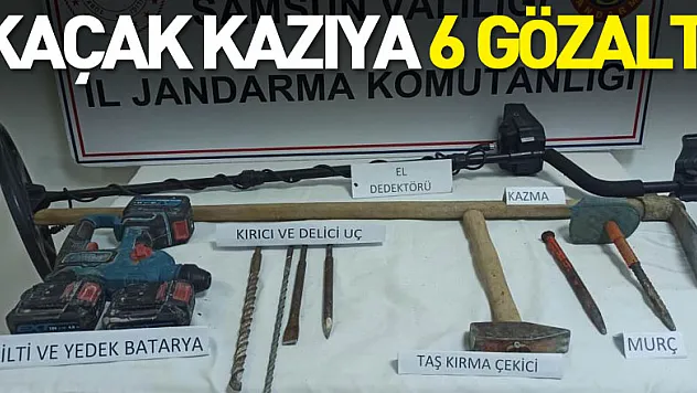 Samsun'da kaçak kazıya 6 gözaltı