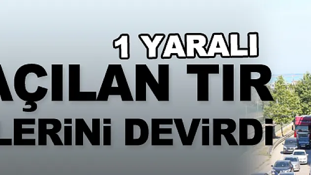 Dorsesi açılan tır levha direklerini devirdi: 1 yaralı