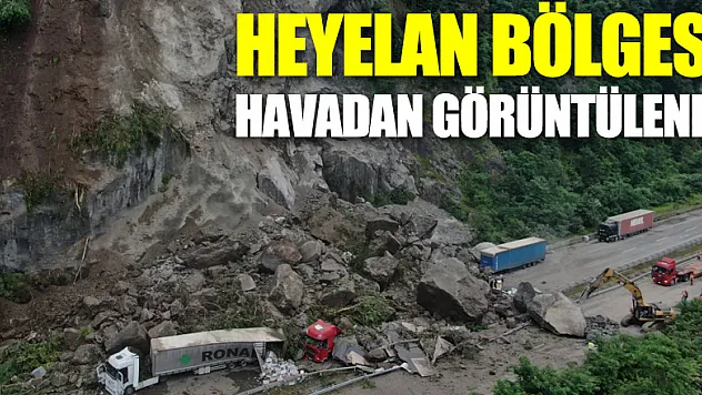 Artvin'deki heyelan bölgesi havadan görüntülendi