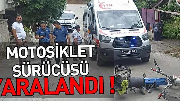 Otomobil ile çarpışan motosiklet sürücüsü yaralandı