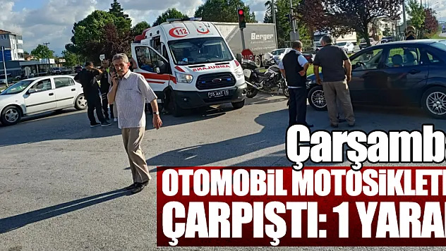 Otomobil Motosikletle Çarpıştı: 1 Yaralı