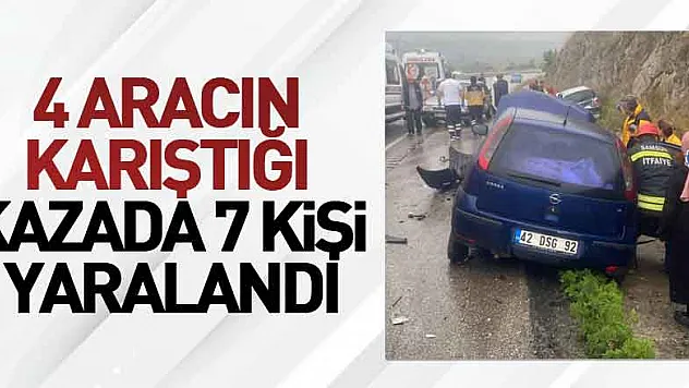 Samsun'da 4 aracın karıştığı kazada 7 kişi yaralandı