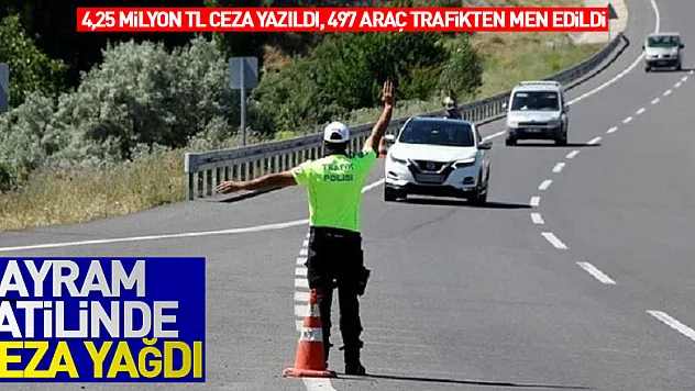 Samsun'da bayram tatilinde 4,25 milyon TL ceza yazıldı, 497 araç trafikten men edildi