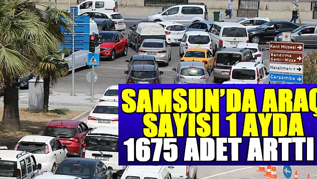 Samsun'daki araç sayısı 1 ayda 1675 adet arttı