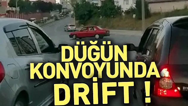 Samsun'da düğün konvoyunda 2 araç drift yaptı