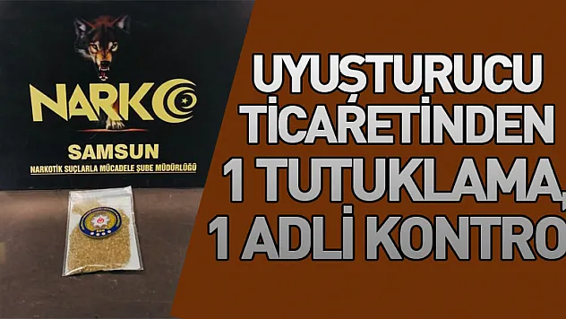 Uyuşturucu ticaretinden 1 tutuklama, 1 adli kontrol
