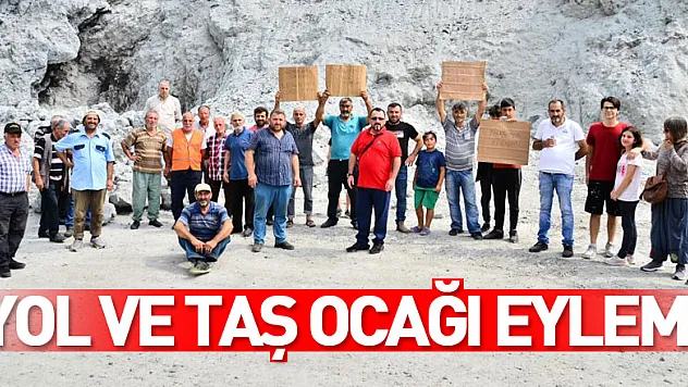 Samsun'da yol ve taş ocağı eylemi