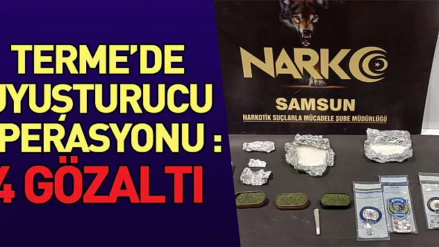 Terme'de uyuşturucu operasyonu : 4 gözaltı
