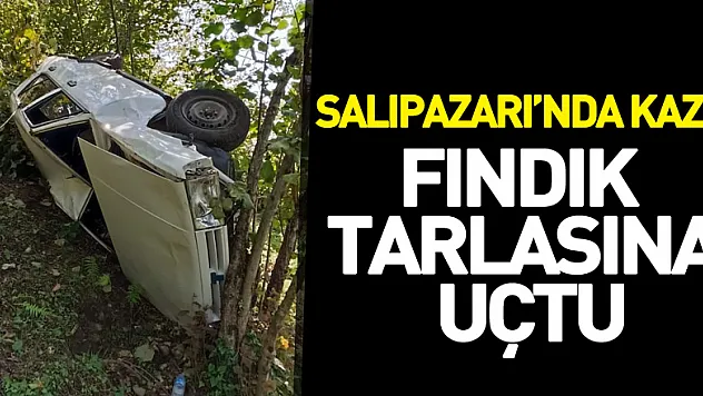Salıpazarı'nda Kaza! Fındık Tarlasına Uçtu