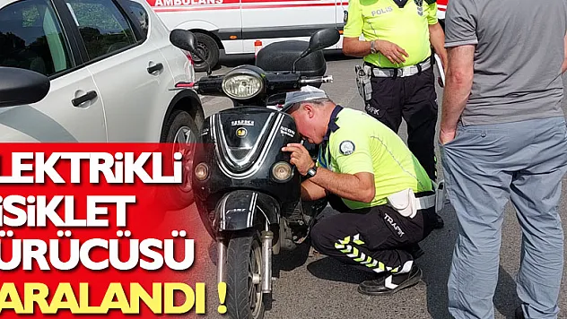 Devrilen elektrikli bisiklet sürücüsü yaralandı
