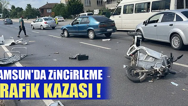 Samsun'da zincirleme trafik kazası: 1 yaralı