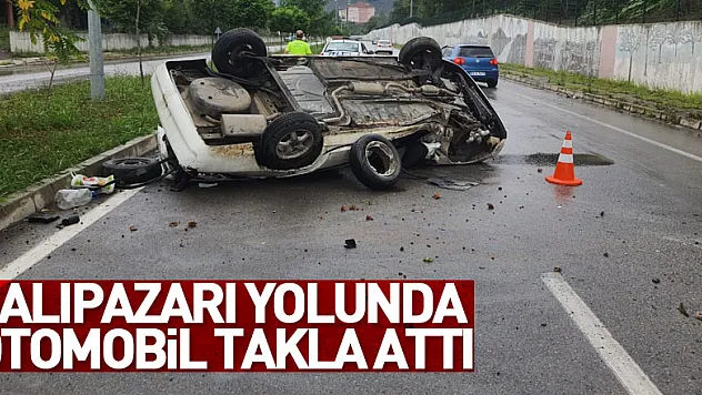 Salıpazarı Yolunda Otomobil Takla Attı