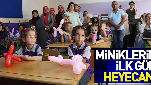 Okula yeni başlayan miniklerin ilk gün heyecanı