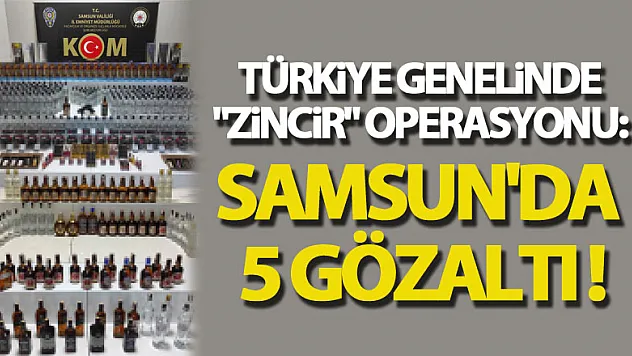 Türkiye genelinde 'Zincir' operasyonu: Samsun'da 5 gözaltı