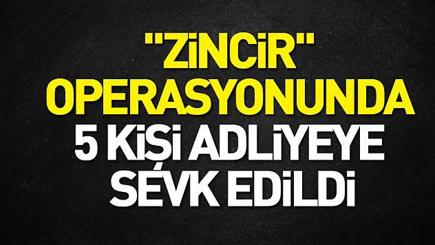'Zincir' operasyonunda 5 kişi adliyeye sevk edildi