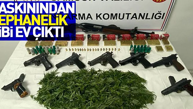 Jandarmanın uyuşturucu baskınından cephanelik gibi ev çıktı