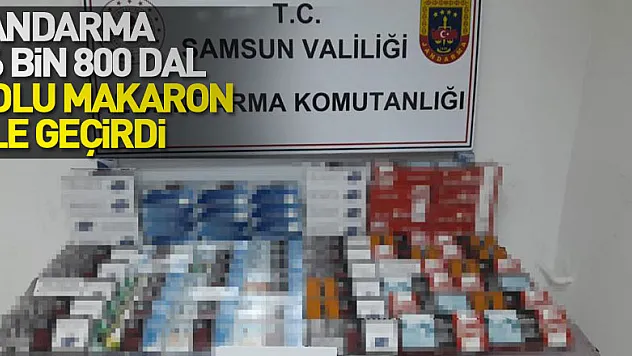 Samsun'da jandarma 16 bin 800 dal dolu makaron ele geçirdi