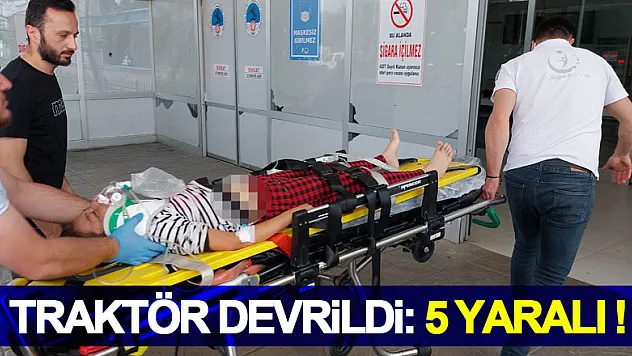 Samsun'da traktör devrildi: 5 yaralı