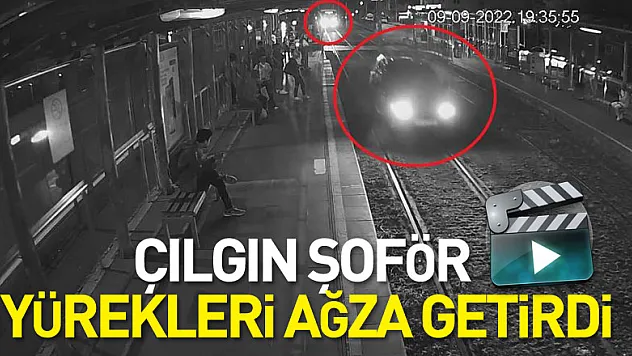 Çılgın şoför tramvay hattında kilometrelerce ilerledi, yürekleri ağza getirdi