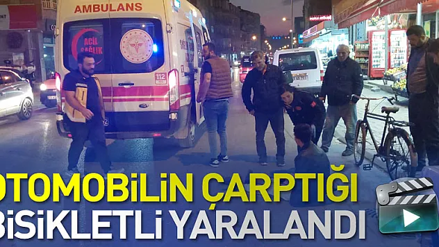 Otomobilin çarptığı bisikletli yaralandı