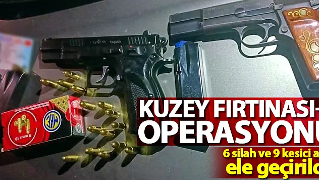 Kuzey Fırtınası-1 Operasyonu: 6 silah ve 9 kesici alet ele geçirildi