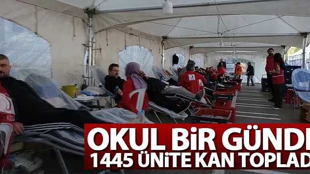 Okul bir günde 1445 ünite kan topladı