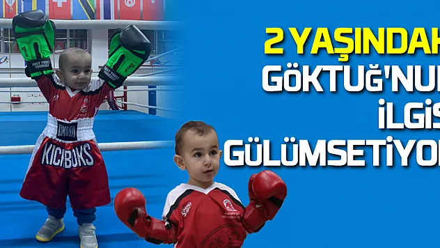 2 yaşındaki Göktuğ'nun kick boksa olan ilgisi gülümsetiyor