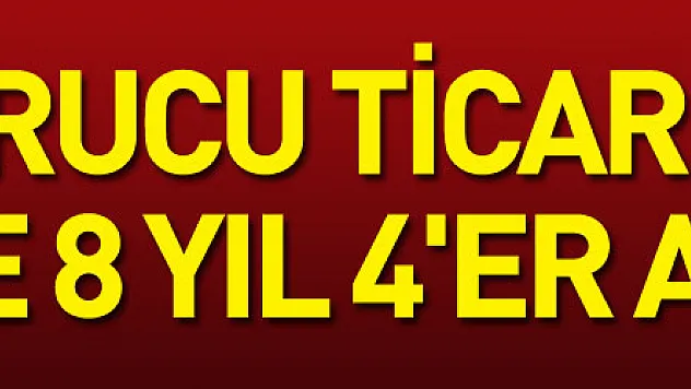 Uyuşturucu ticaretinden 2 kişiye 8 yıl 4'er ay hapis