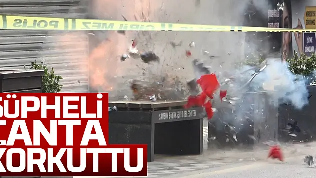 Samsun'un İstiklal Caddesi'ndeki şüpheli çanta fünye ile patlatıldı