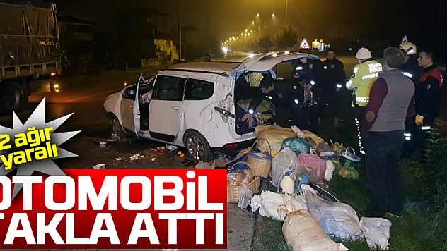 Samsun'da otomobil takla attı: 2 ağır yaralı