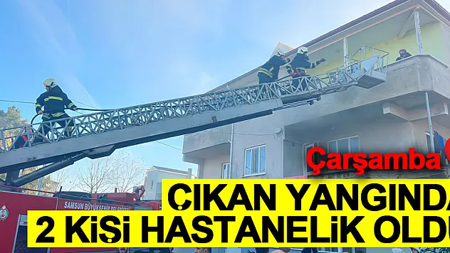 çıkan yangında 2 kişi hastanelik oldu
