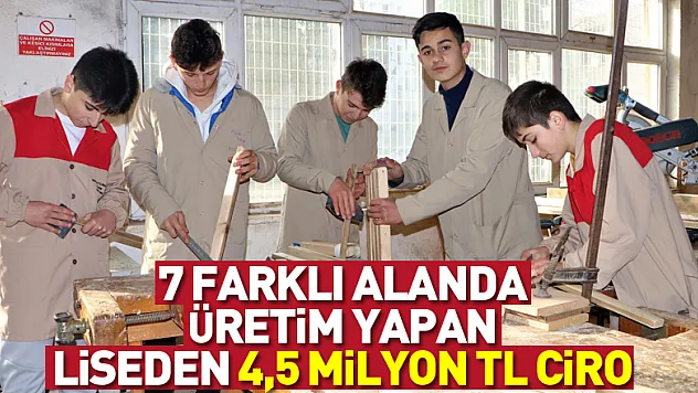7 farklı alanda üretim yapan liseden 4,5 milyon TL ciro