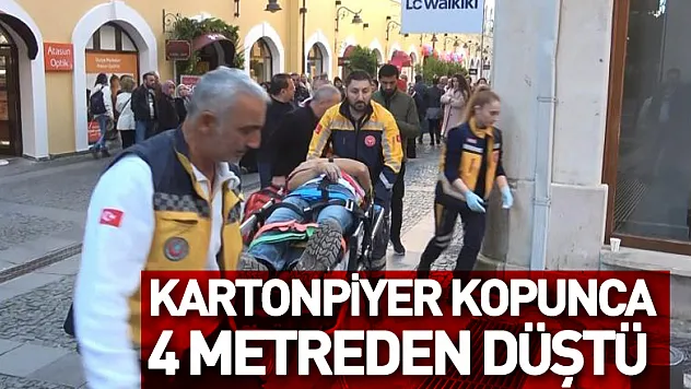Bastığı kartonpiyer kopunca 4 metreden düştü