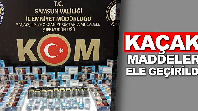 Samsun'da kaçak makaron, TAPDK bandrolü ve boş sigara paketleri ele geçirildi