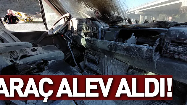 Araç alev aldı, facianın eşiğinden dönüldü