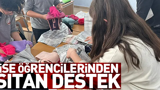 Samsun'da lise öğrencilerinden ısıtan destek