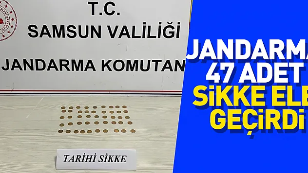Samsun'da jandarma 47 adet sikke ele geçirdi