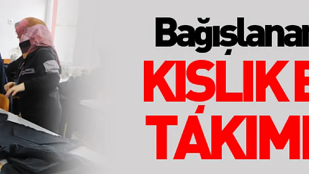 Bağışlanan kumaşlarla depremzedelere kışlık eşofman takımı üretiyorlar