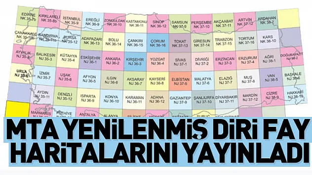 MTA yenilenmiş diri fay haritalarını yayınladı