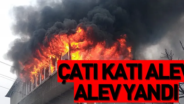 apartmanın çatı katı alev alev yandı